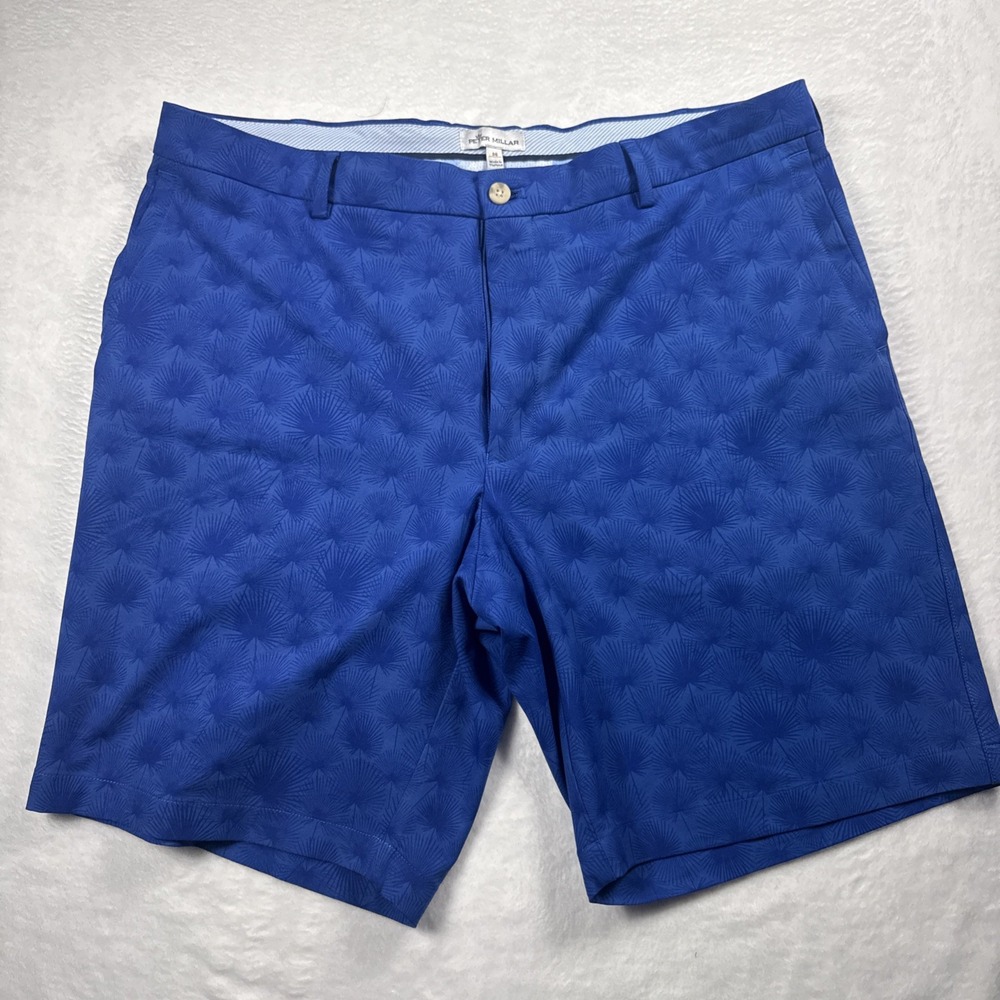 Peter Millar Blue Floral Print 38x9" Performance Stretch Chino Golf Shorts NWOT